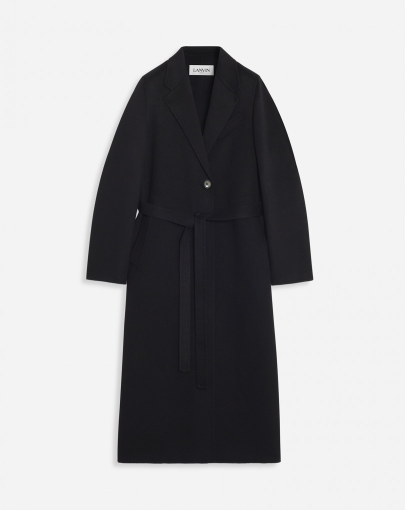 MANTEAU TAILLEUR À SIMPLE BOUTONNAGE EN PUR CACHEMIRE