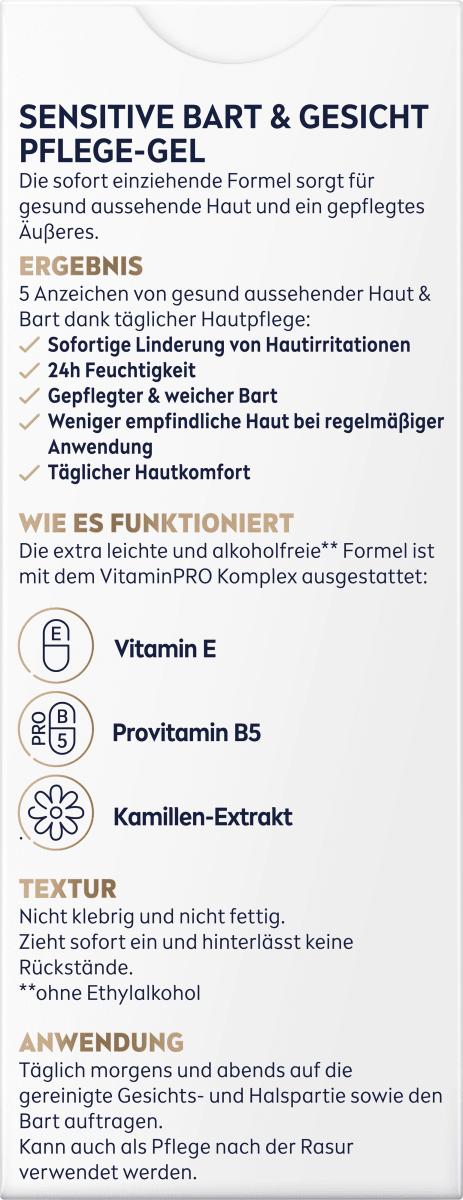 Bart & Gesicht Pflegegel, sensitive, 50 ml