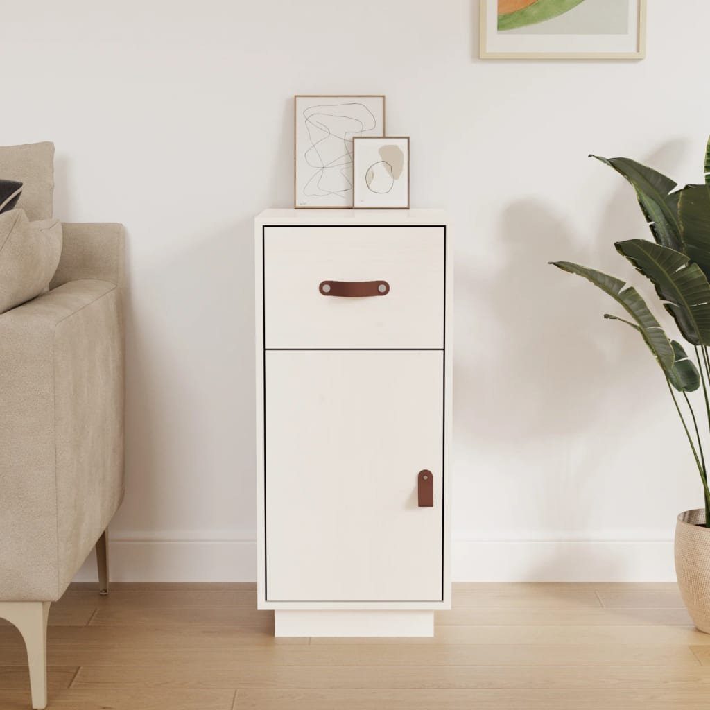 vidaXL Sideboard Sideboard Weiß 34x40x75 cm Massivholz Kiefer (1 St)