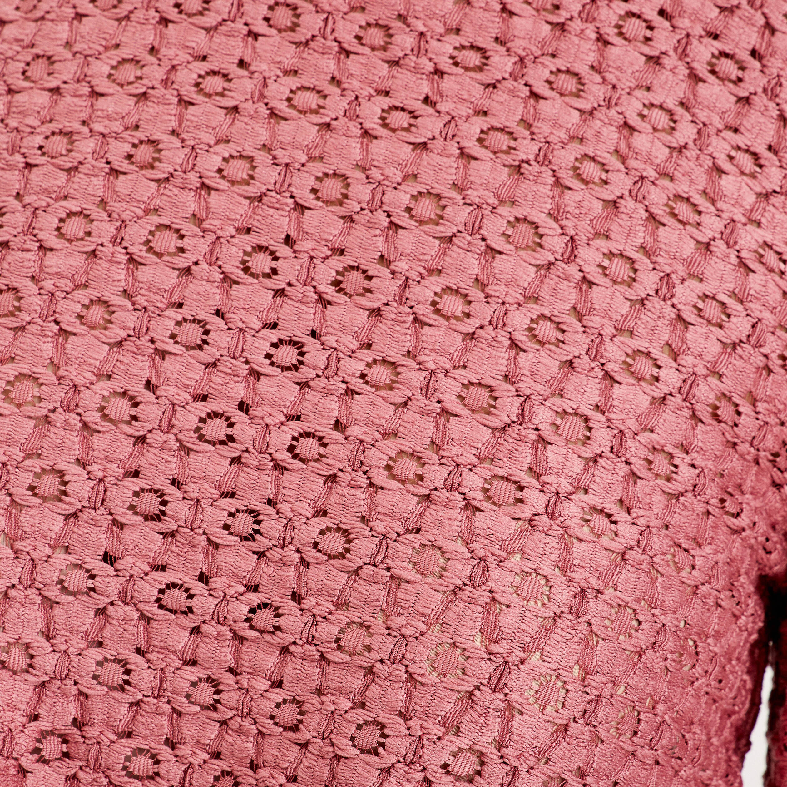 Blouse dentelle col montant rose femme | Cache Cache