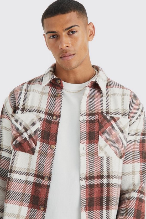 Kastiges kariertes Overshirt
