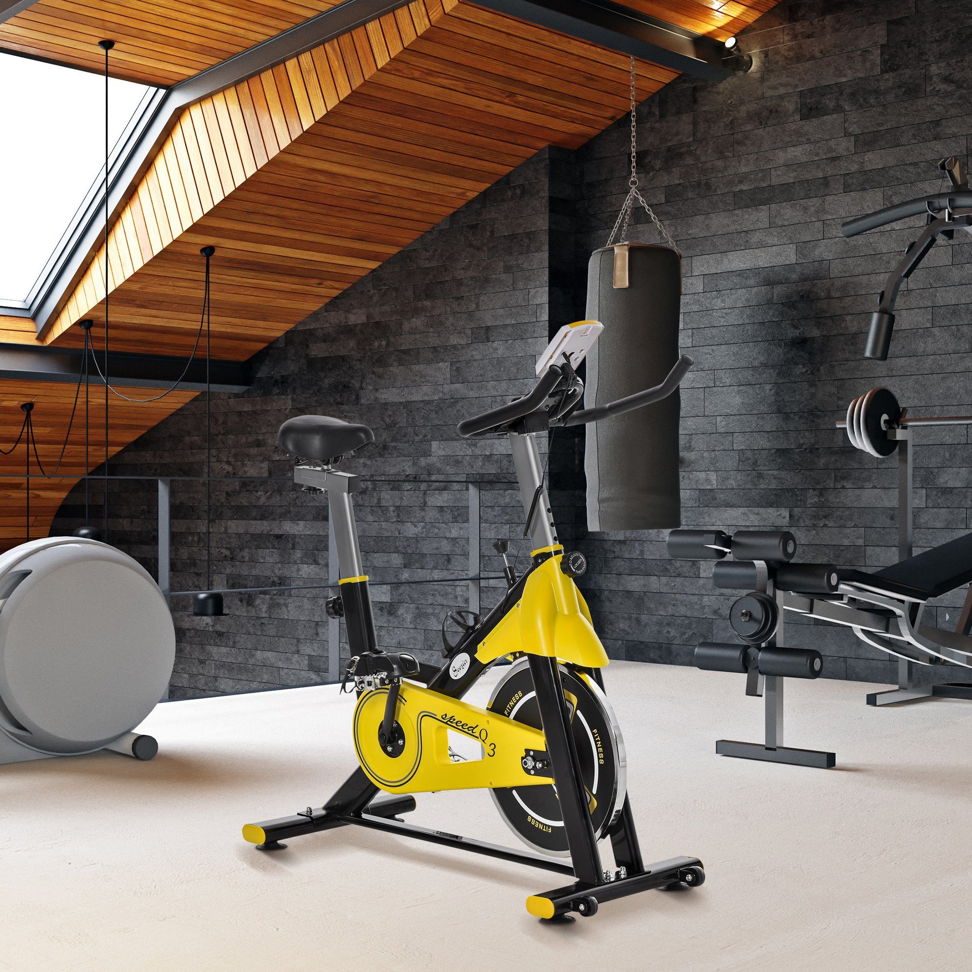 HOMCOM Heimtrainer Fahrradtrainer höhenverstellbar