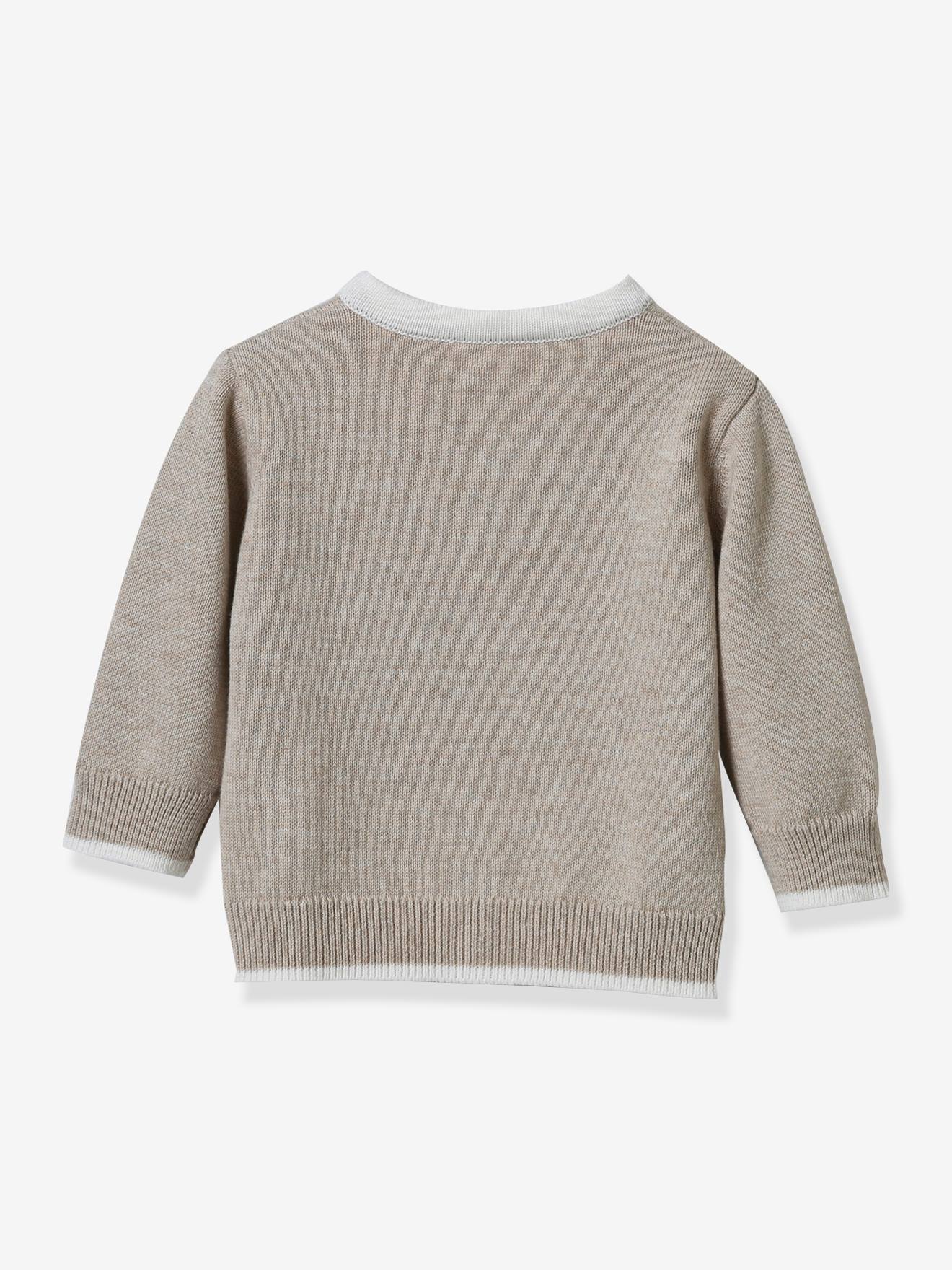 Cardigan en coton bio CYRILLUS beige chiné