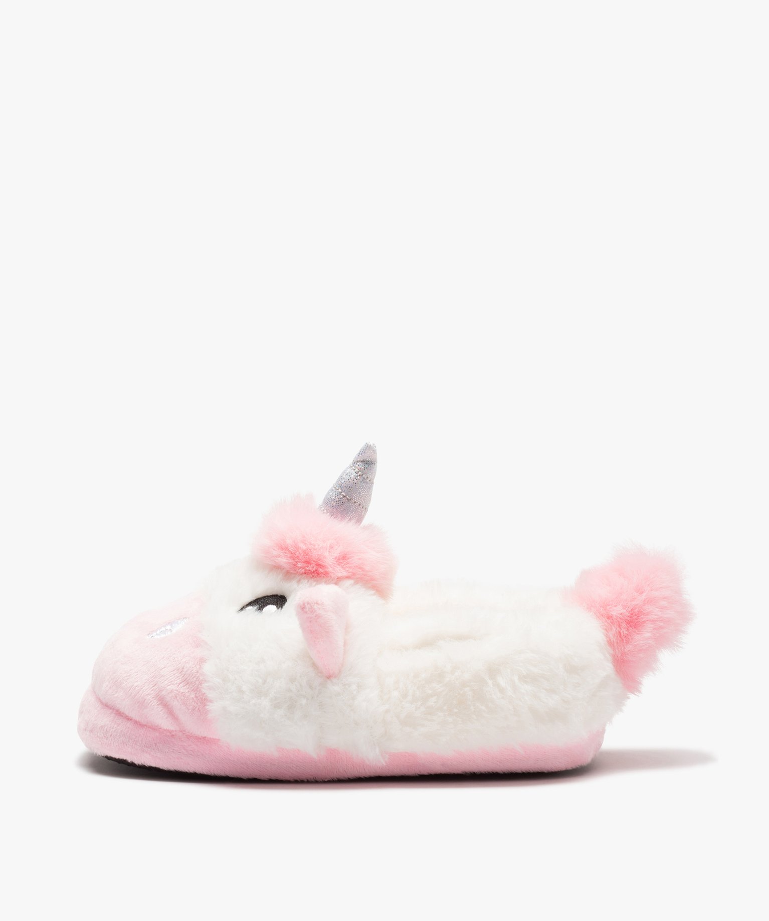Chaussons fille en volume licorne blanc | GEMO
