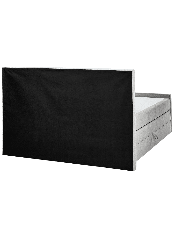 Beliani Boxspring Bett ARISTOCRAT in Grau/Silber - (W) 178 x (H) 115 x (L) 220 cm günstig kaufen onesize