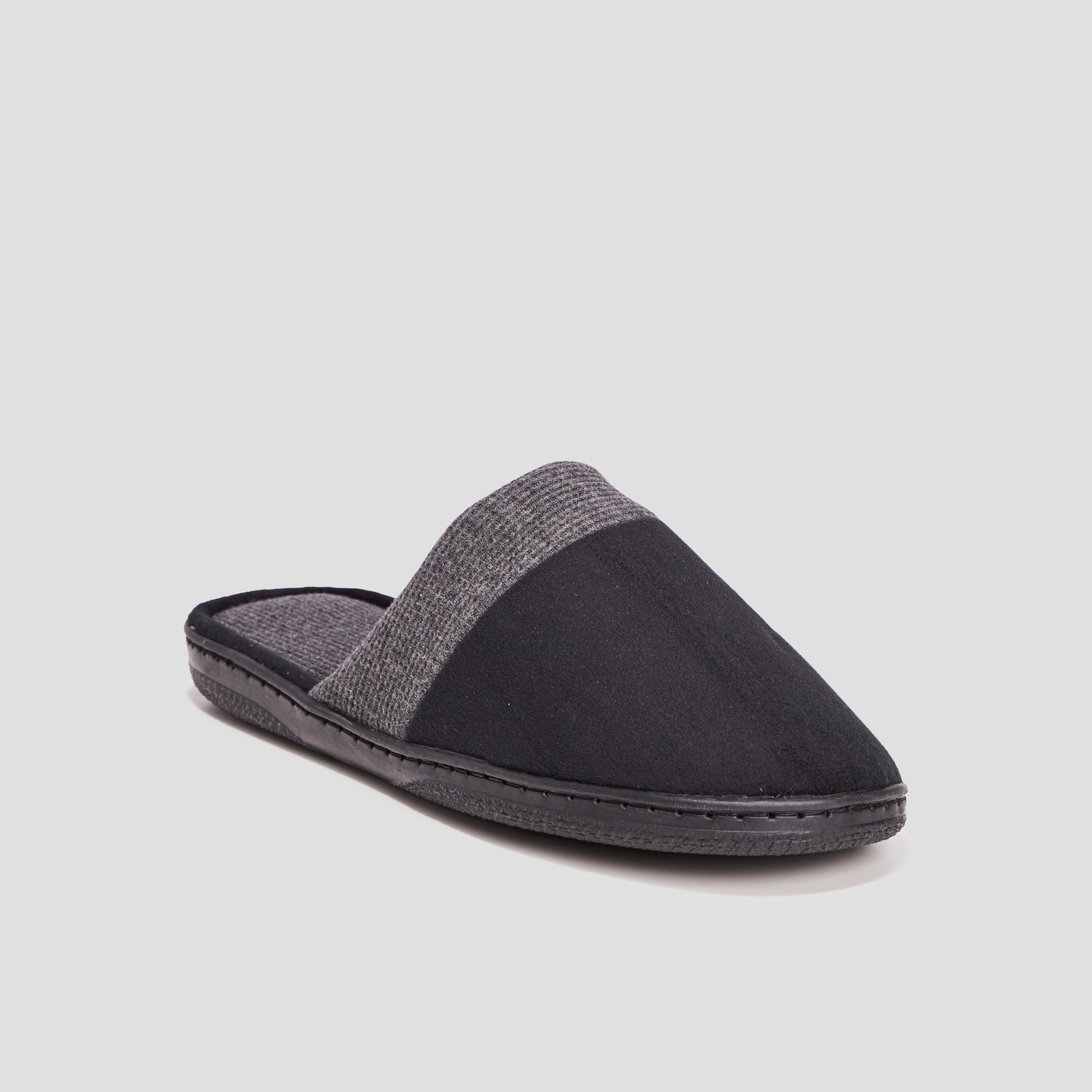 Chaussons mules mémoire de forme noir homme | La Halle