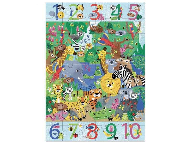 Puzzle géant 1 à 10 Jungle 54 pcs