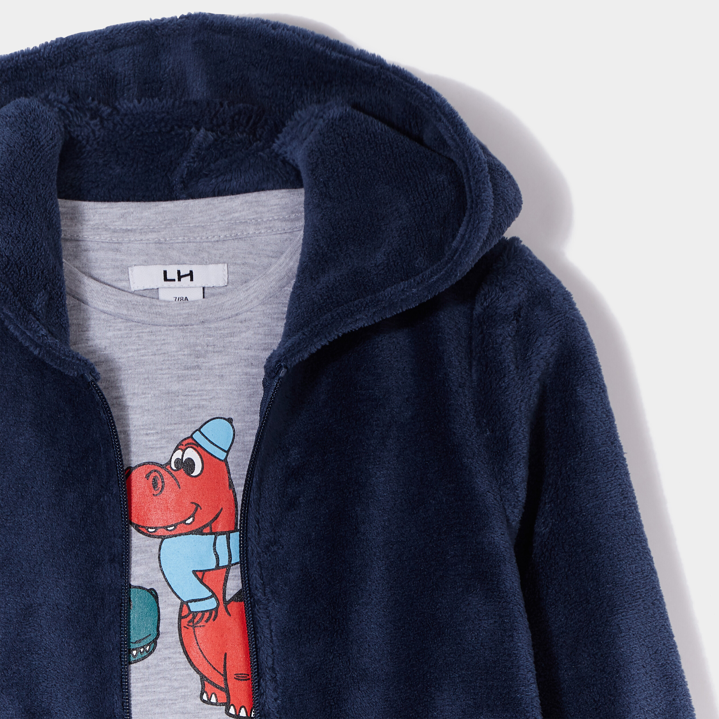 Ensemble pyjama 3 pièces avec peluche gris clair garçon | La Halle