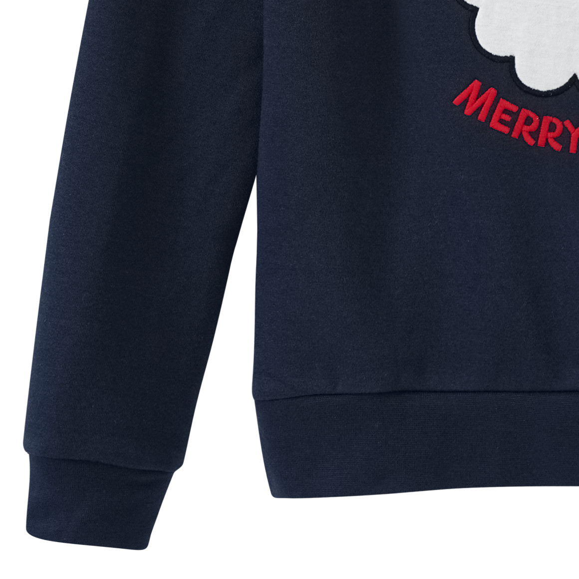 Mädchen Weihnachtssweatshirt mit Applikation dunkelblau