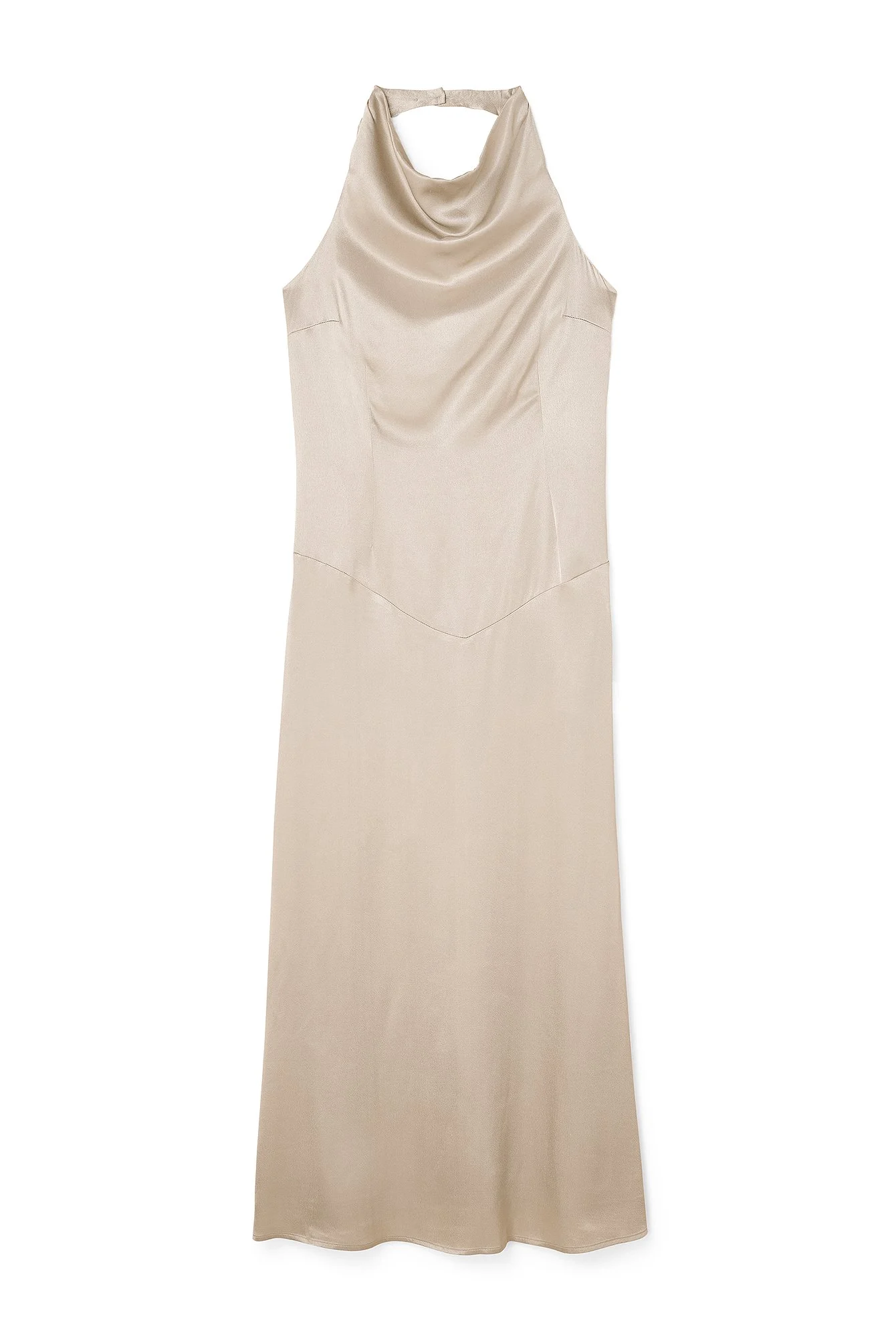 Neckholder-Maxikleid aus Satin