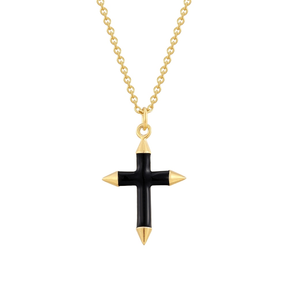 Glanzstücke München Chaîne Croix Argent sterling en Or jaune collier