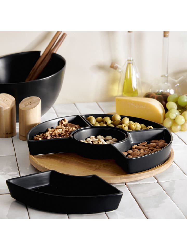 Homla 6tlg. Servierset ''Fincan'' in Hellbraun/ Schwarz - Ø 30 cm günstig kaufen onesize