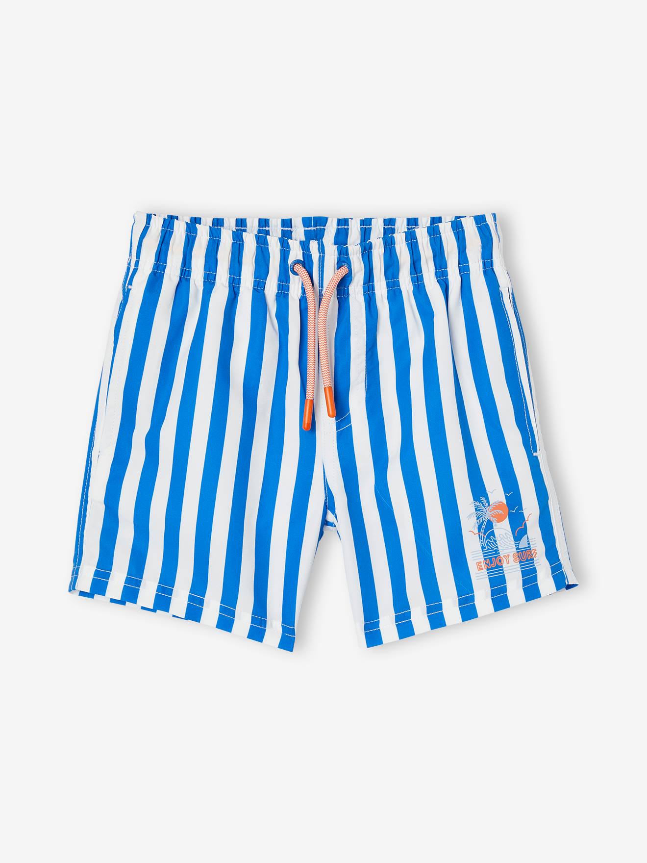 Short de bain rayé garçon rayé bleu