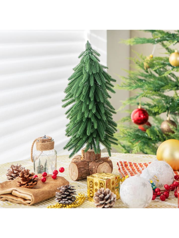 COSTWAY Mini Weihnachtsbaum mit Sockel in Grün günstig kaufen 40 cm