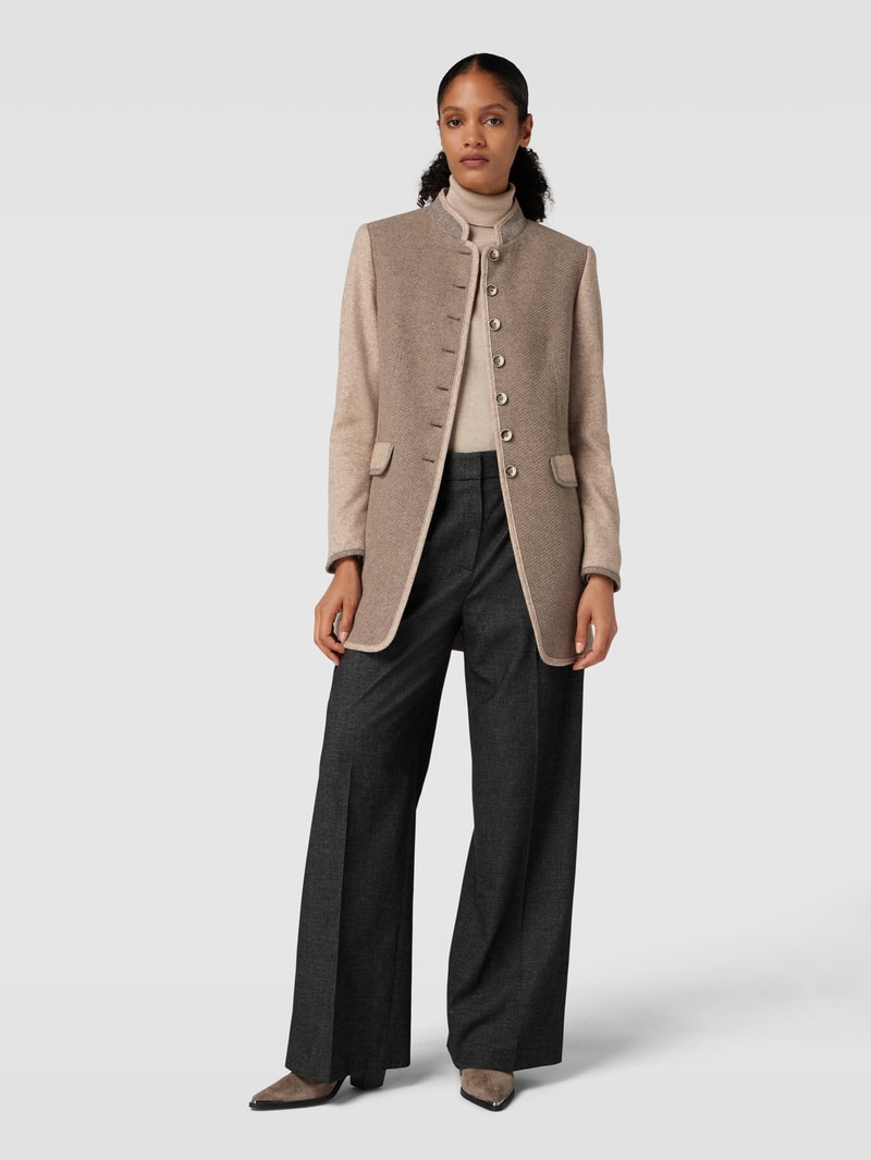 Longblazer mit Pattentaschen in taupe