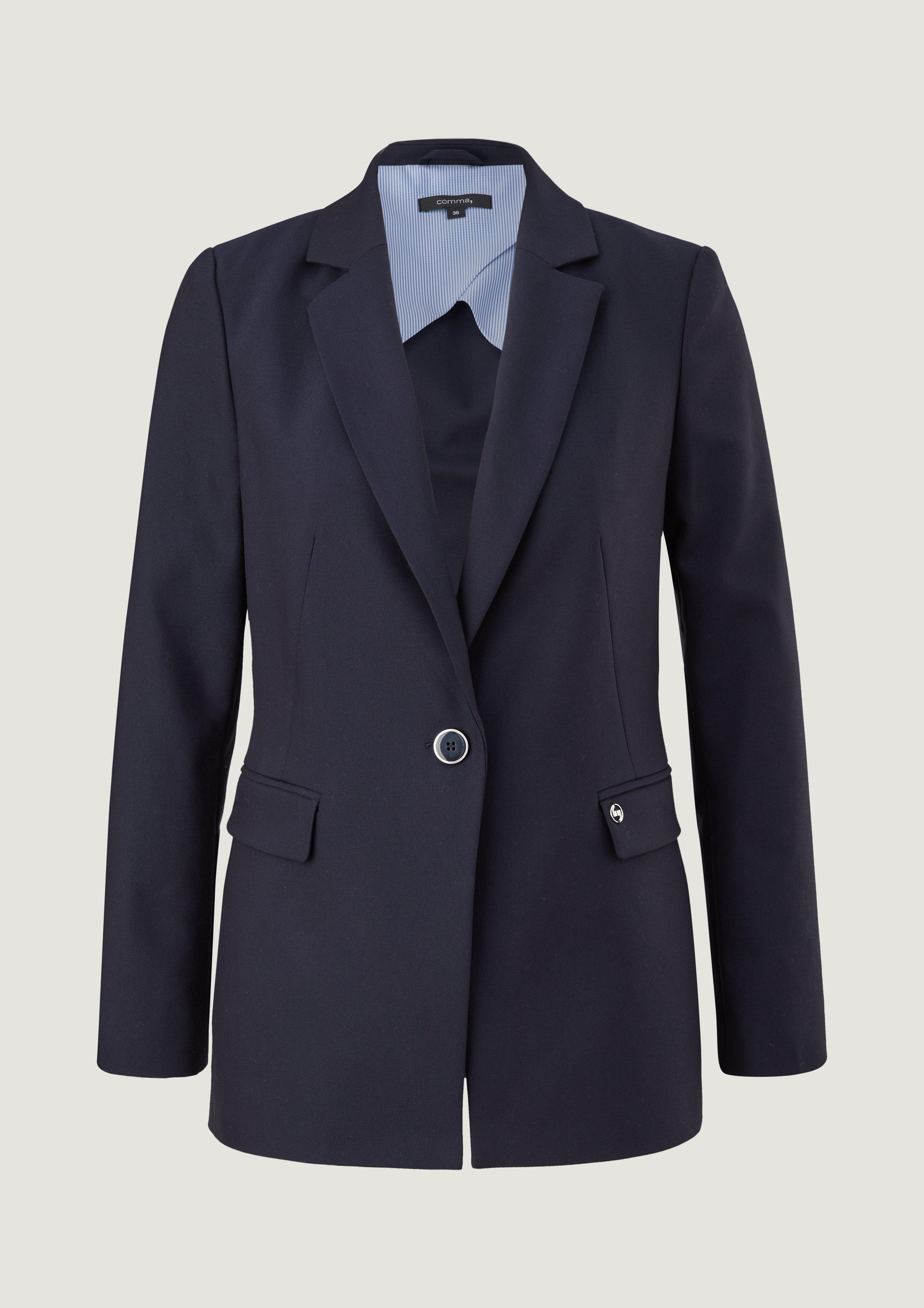 Taillierter Blazer in Baumwollmix - navy