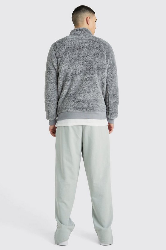 Kastiges Oversize Borg-Sweatshirt mit Trichterkragen