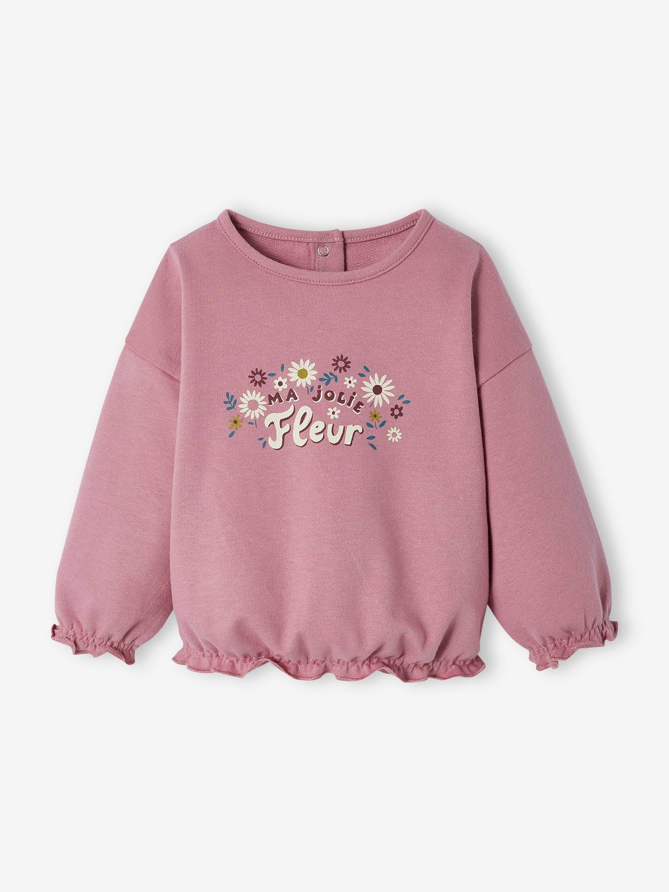 Sweat imprimé bébé mauve