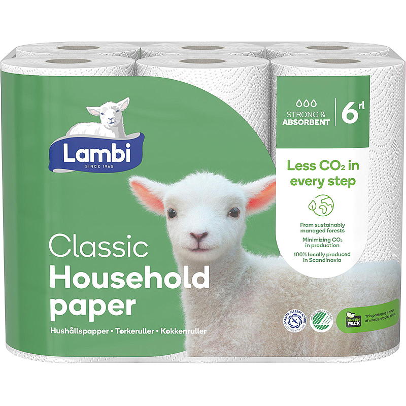 Lambi Tørkerull 6-pk hvit Lambi