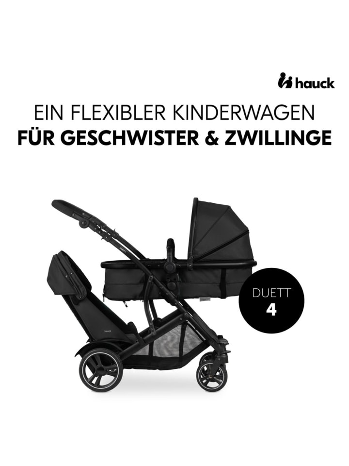 Hauck Geschwisterwagen Duett 4 - Black in schwarz günstig kaufen onesize
