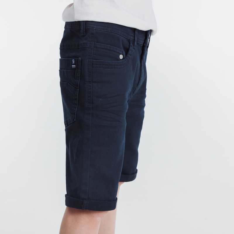Bermuda slim en toile hyper-stretch bleu garçon