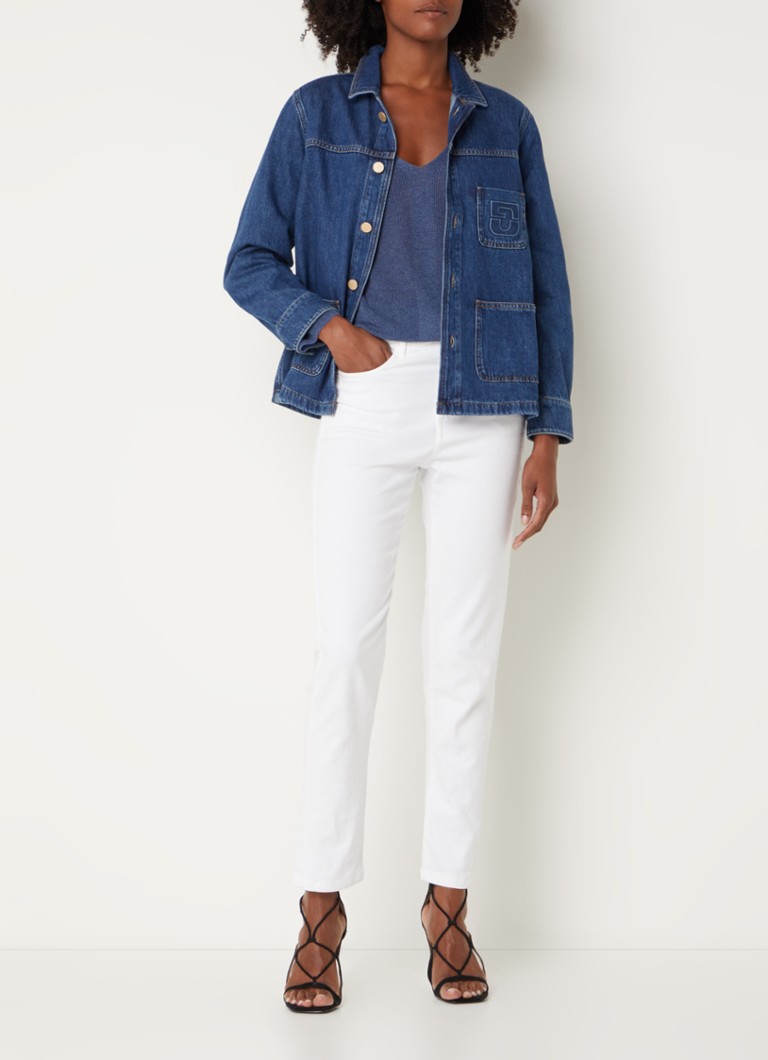 Jachetă din denim Bridget de la Gerard Darel, cu logo brodat și buzunar la piept.