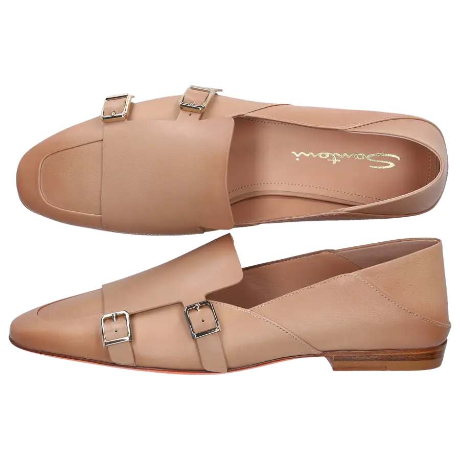Santoni - Monk Schuhe 59890 Kalbsleder - beige