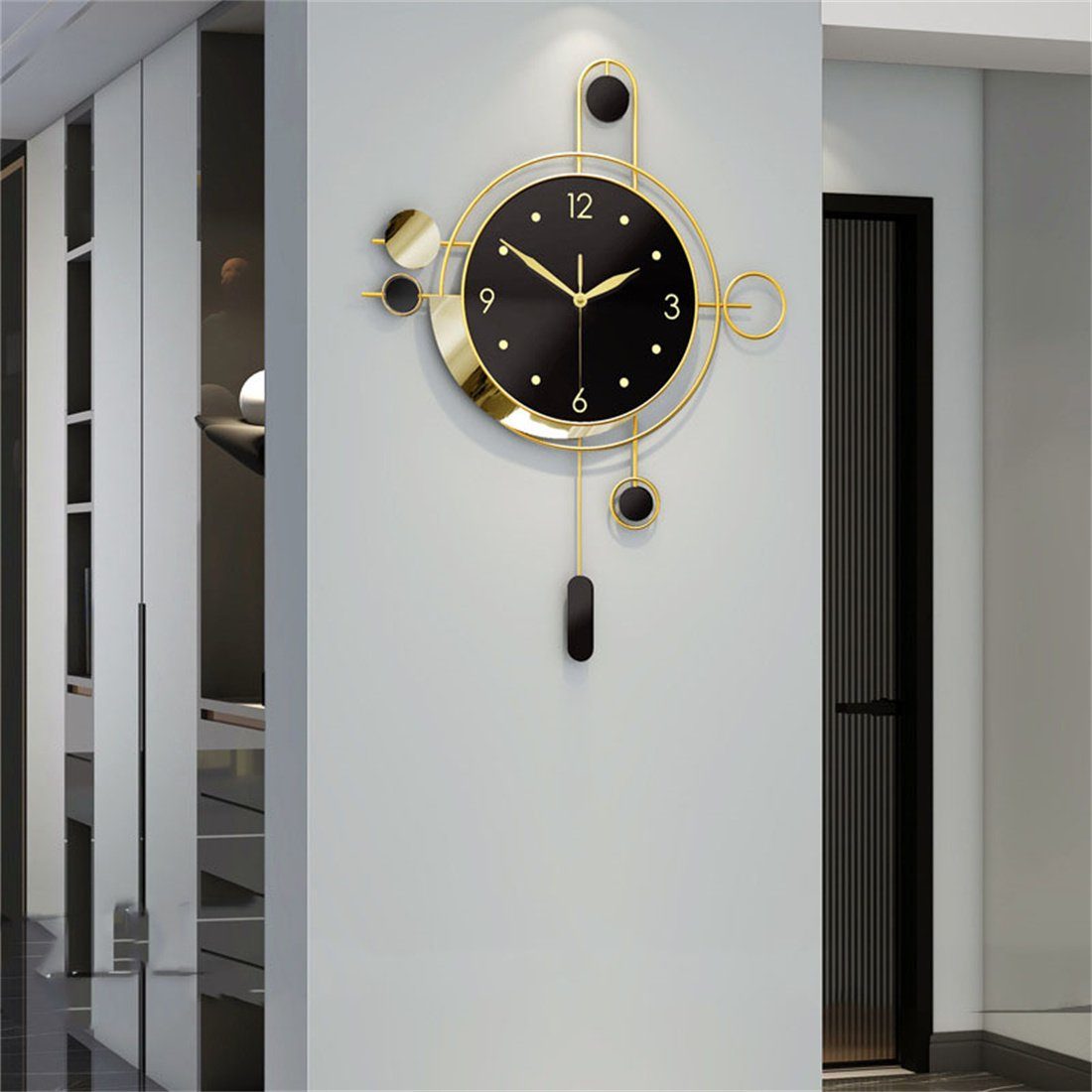 DÖRÖY Wanduhr 55cm Moderne Atmosphäre Mode Wanduhr,Stille Wanduhr,Dekorative Wanduhr