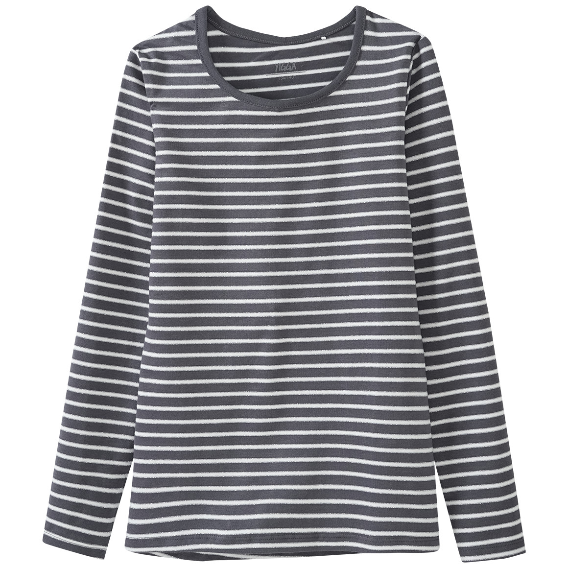 Mädchen Langarmshirt mit Glitzerstreifen