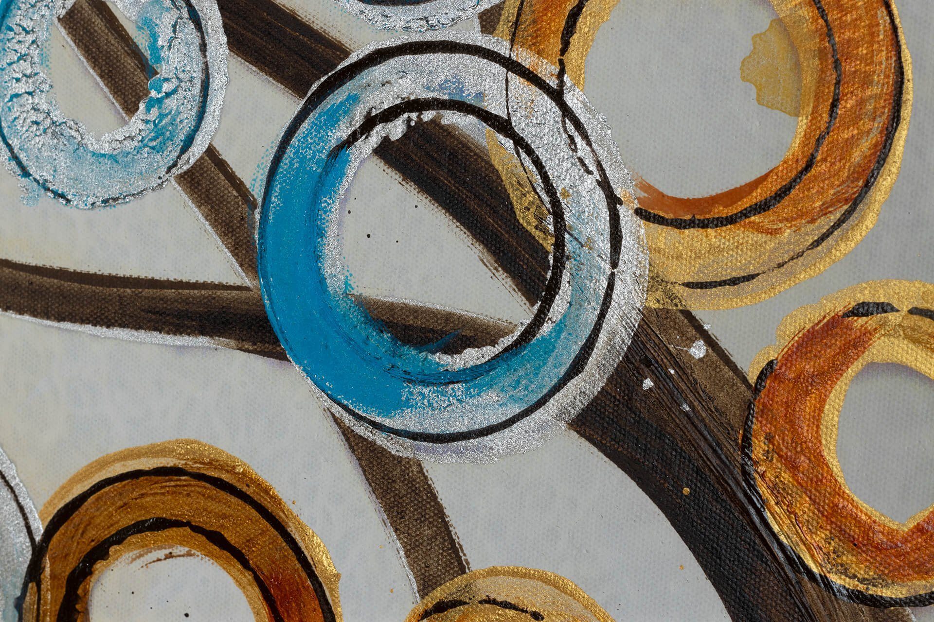 KUNSTLOFT Gemälde Herbstblues 140x70 cm, Leinwandbild 100% HANDGEMALT Wandbild Wohnzimmer
