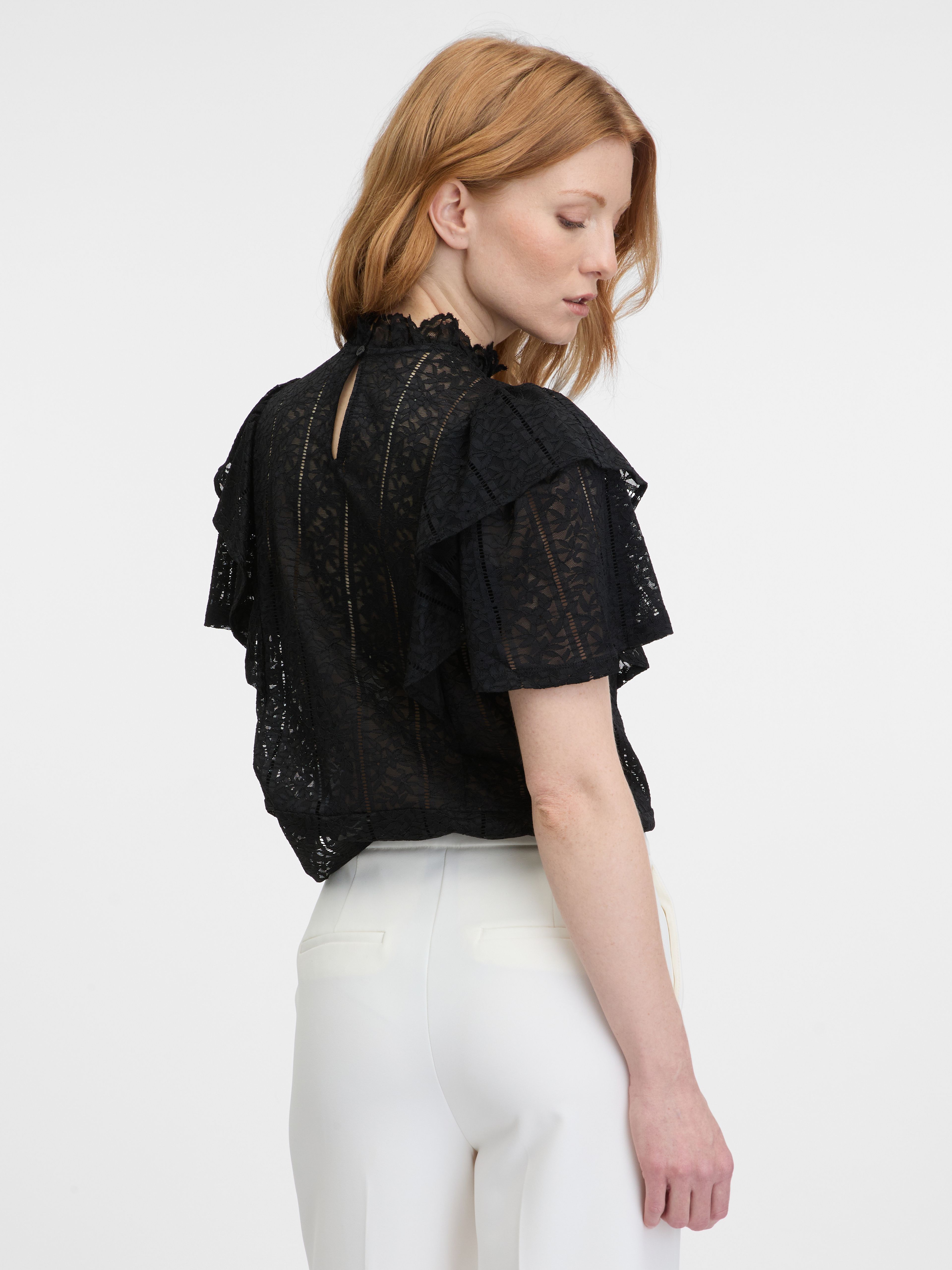 Schwarze Damen-Spitzenbluse ORSAY