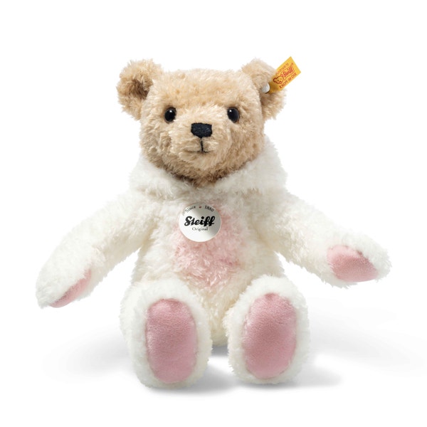Hoodie-Teddybär Hase, 27 cm, weiß