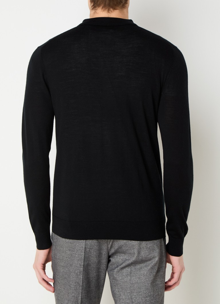 Polo Profuomo de lã merino de malha fina e corte regular