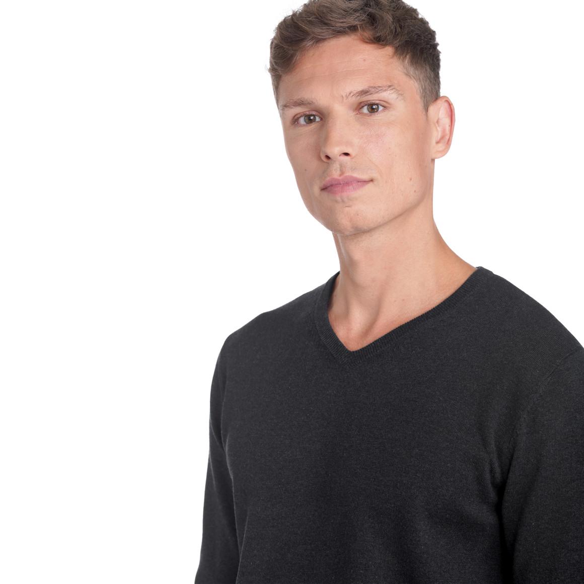 Herren Feinstrickpullover mit V-Ausschnitt