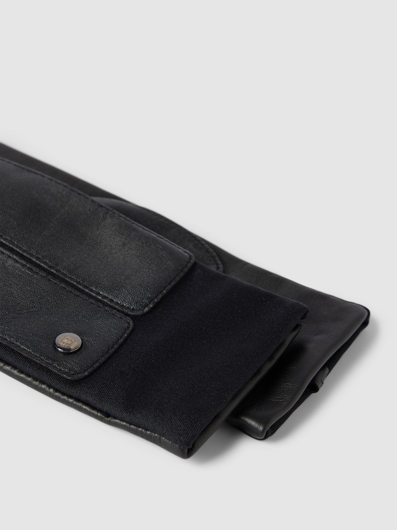 Handschuhe in Leder-Optik Modell 'SPORTIVE TOUCH' in schwarz