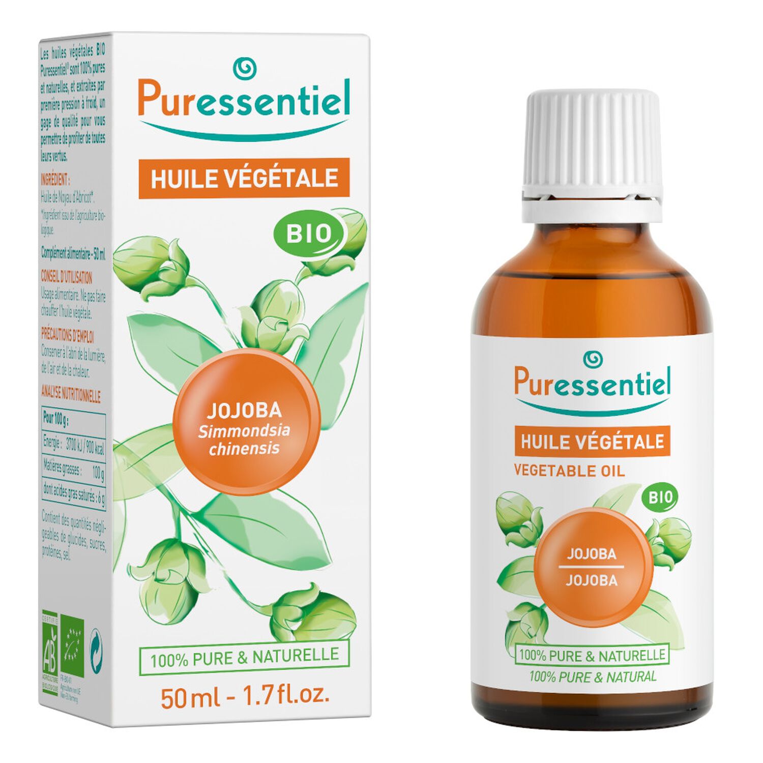 Puressentiel Huile Végétale BIO Jojoba 50 ml