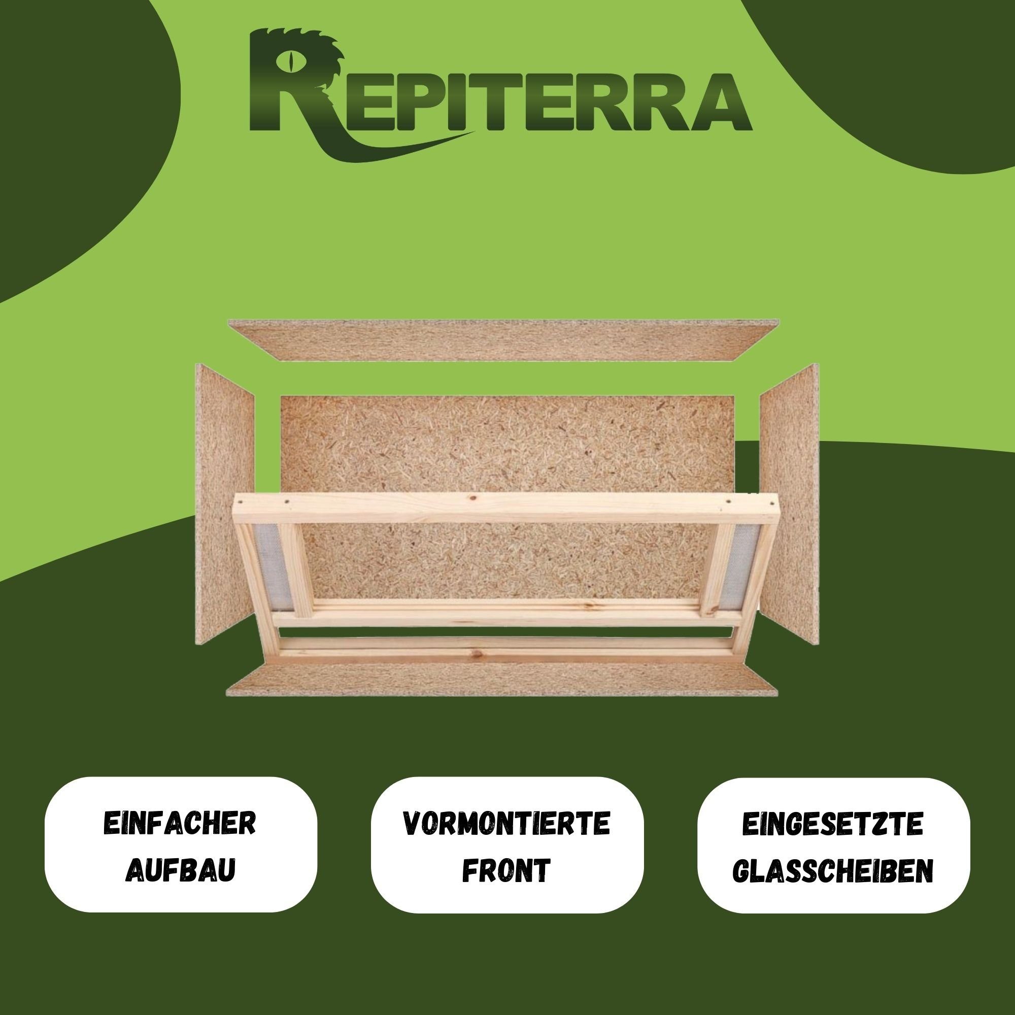 Repiterra Terrarium Terrarium mit Frontbelüftung 80x40x40 cm