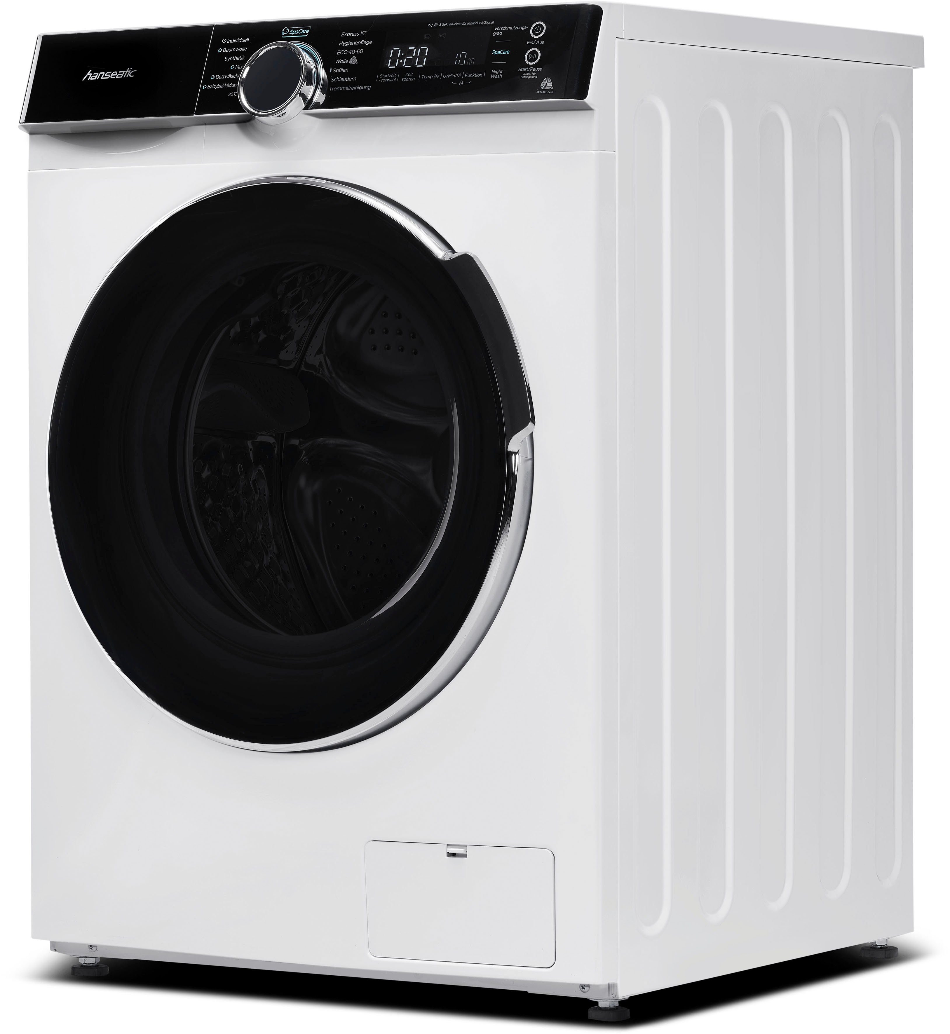 Hanseatic Waschmaschine HWMK814B, 8 kg, 1400 U/min, Nachtwaschprogramm, AquaStop, Dampfoption