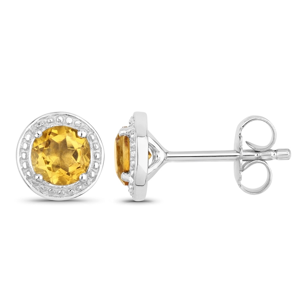 Rafaela Donata Boucles doreilles Argent sterling Citrine en Argent Bijoux