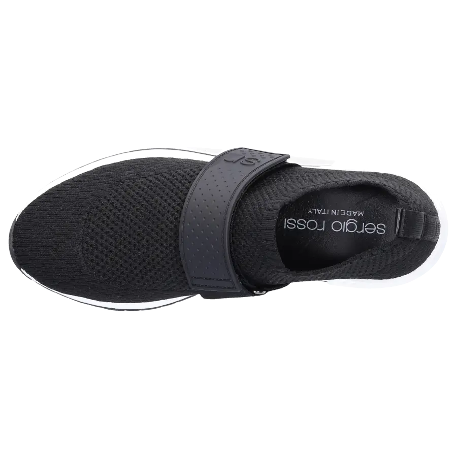 Sergio Rossi - Slip Ons SR1 Nylon Stretch Logo schwarz - schwarz
