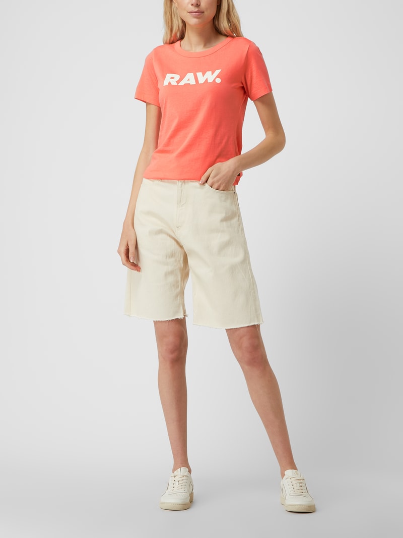 Jeansshorts aus Baumwolle in ecru