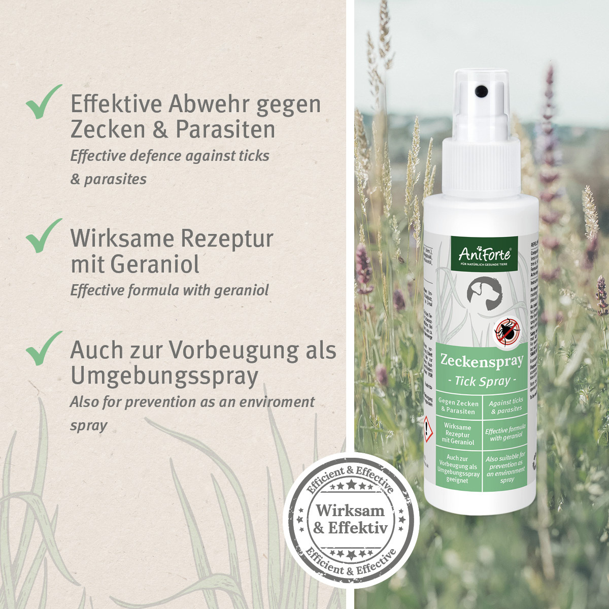 Aniforte Floh- & Zeckenmittel Aniforte Zeckenspray für Hunde 100ml