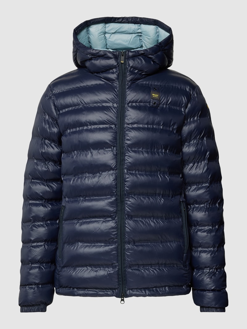 Steppjacke mit Label-Detail in marineblau