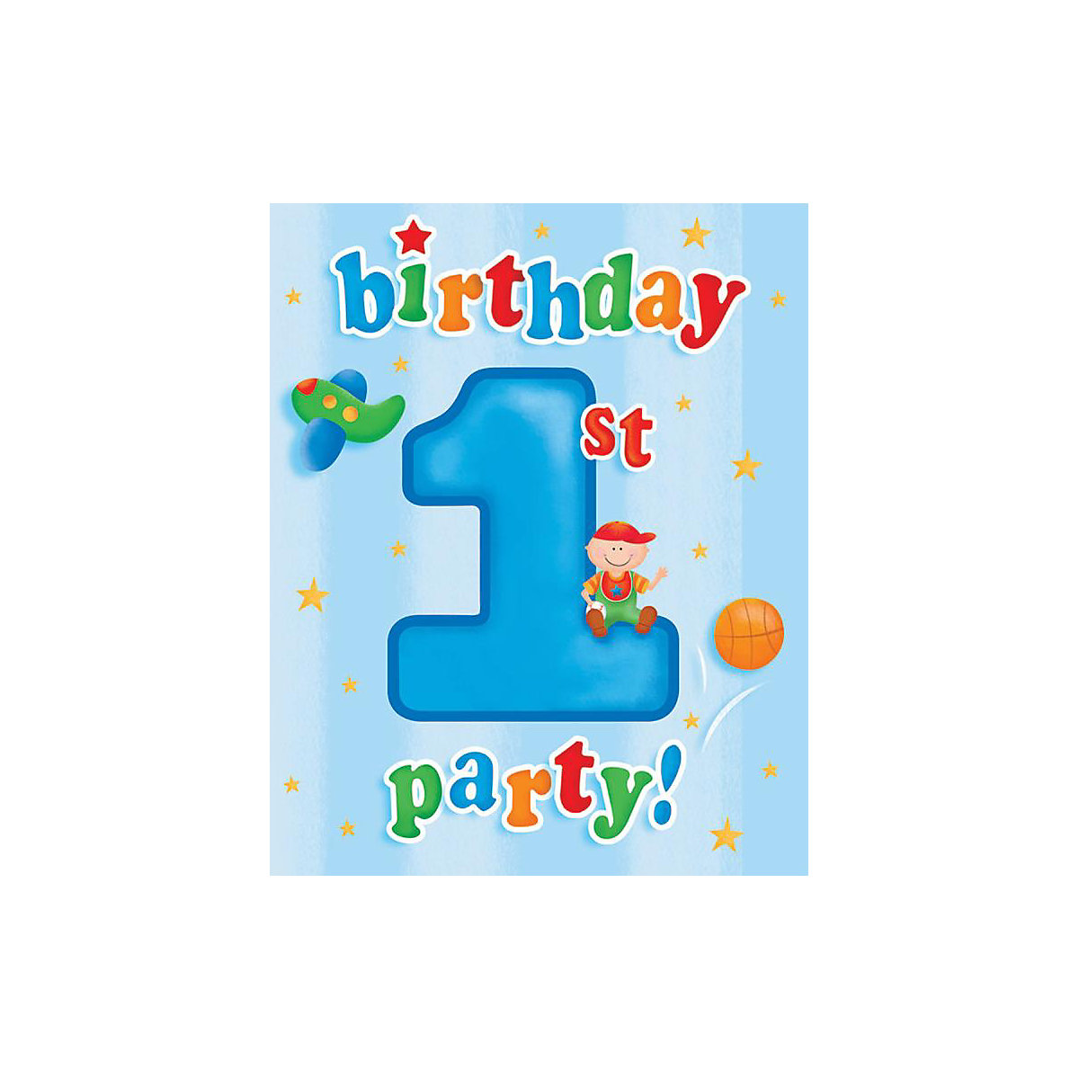 Einladungskarten 1. Geburtstag - Junge, 8 Stück inkl. Kuvert