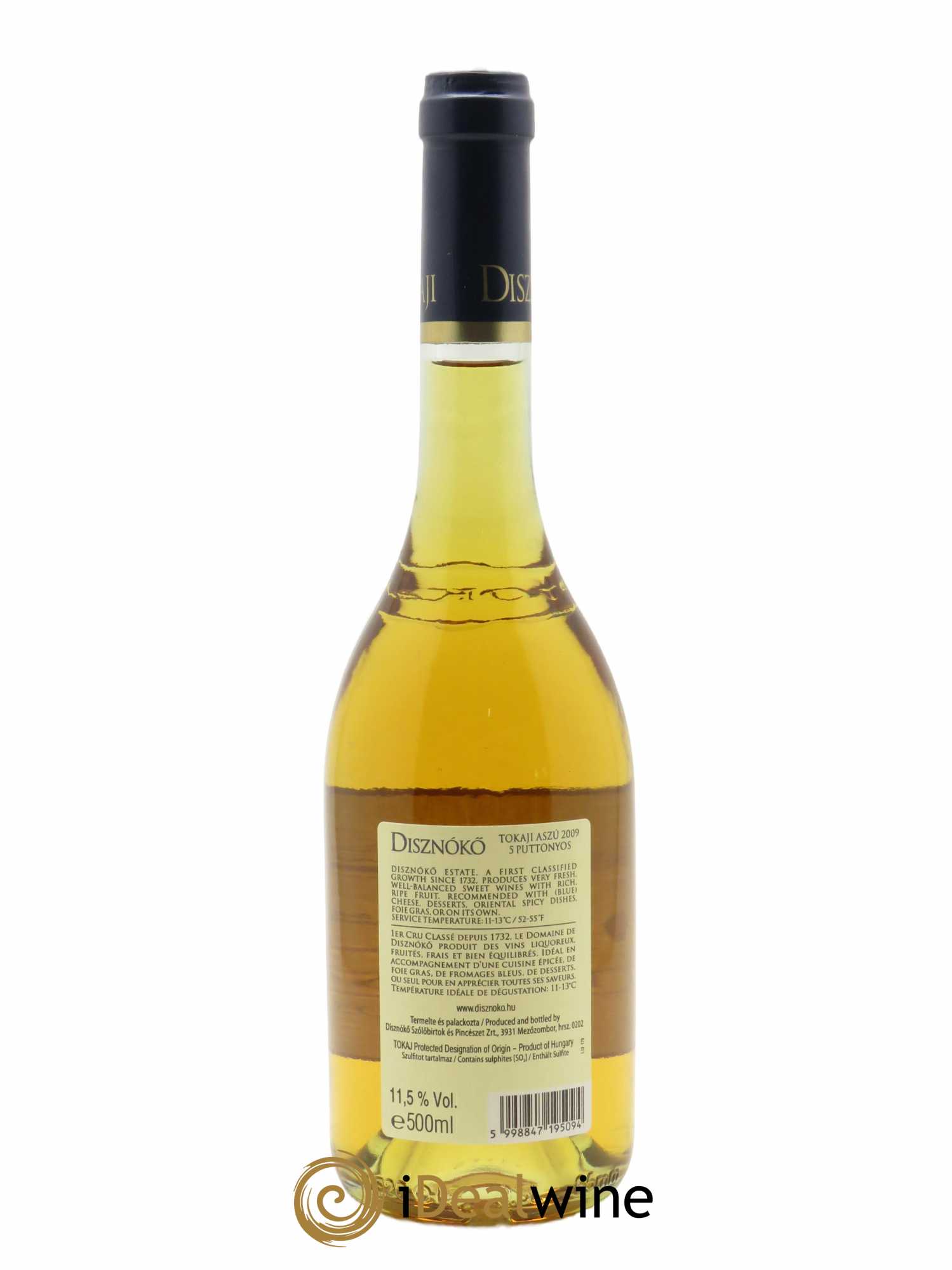 Tokaji Aszu 5 Puttonyos Disznoko (Domaine)  2009 - Lot de 1 Bouteille