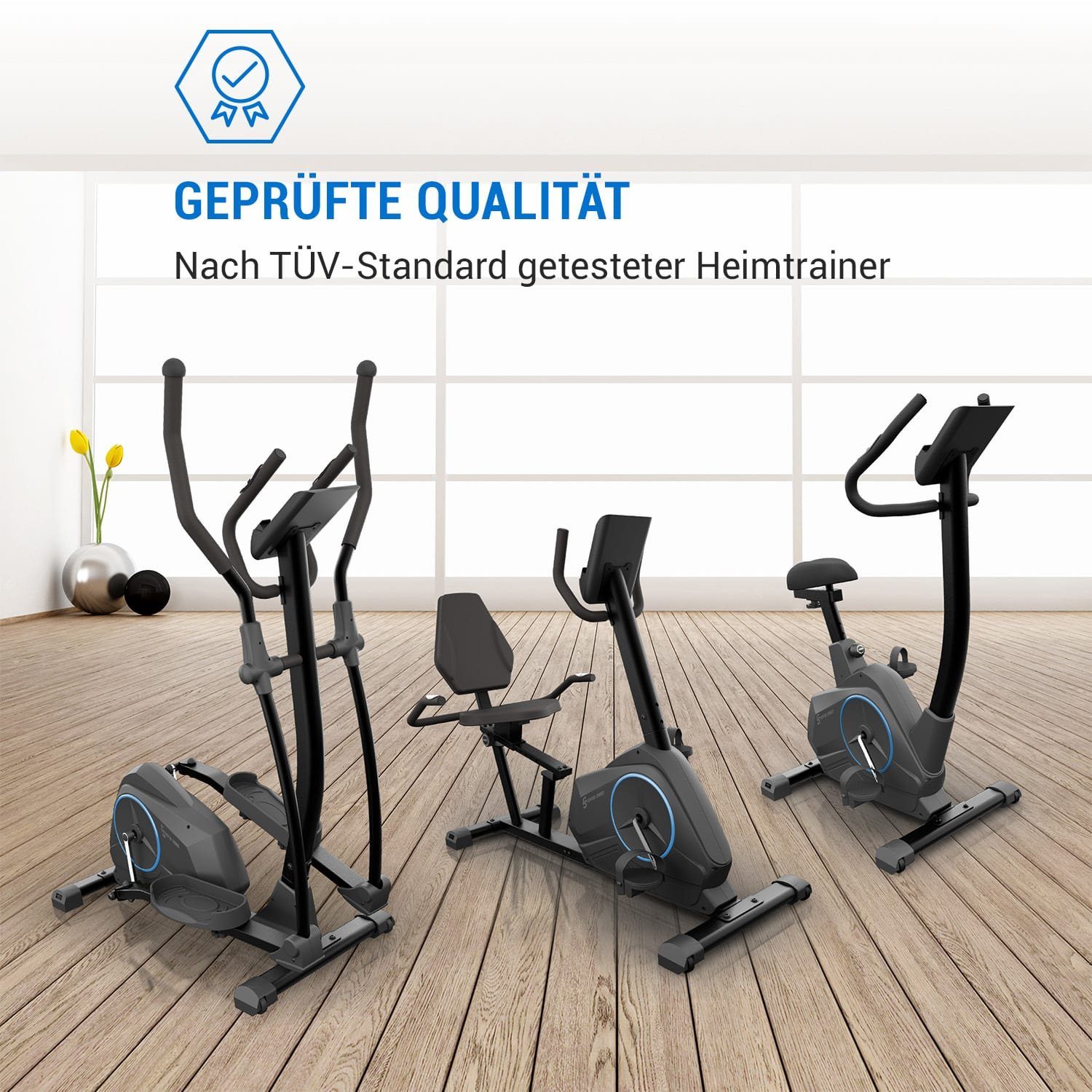 Capital Sports Heimtrainer Helix Air (Set), Heimtrainer Cardio Home Trainer zu hause 120 kg belastbar