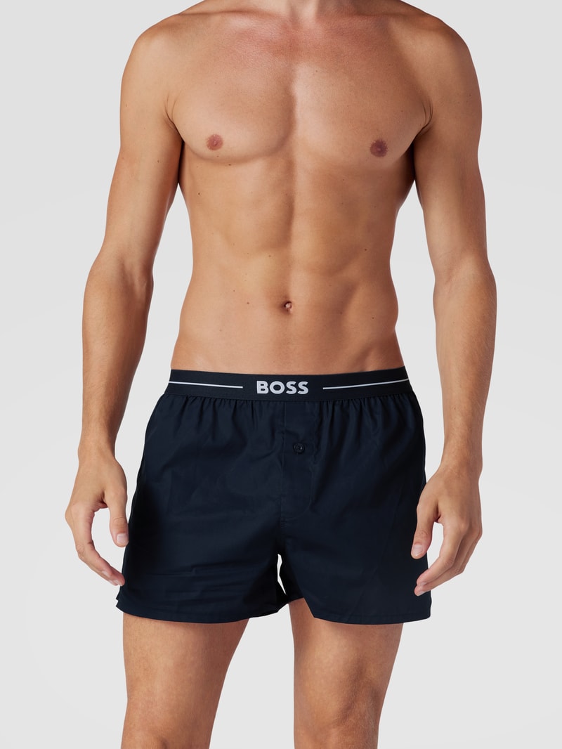 Boxershorts mit Label-Detail im 2er-Pack in dunkelblau
