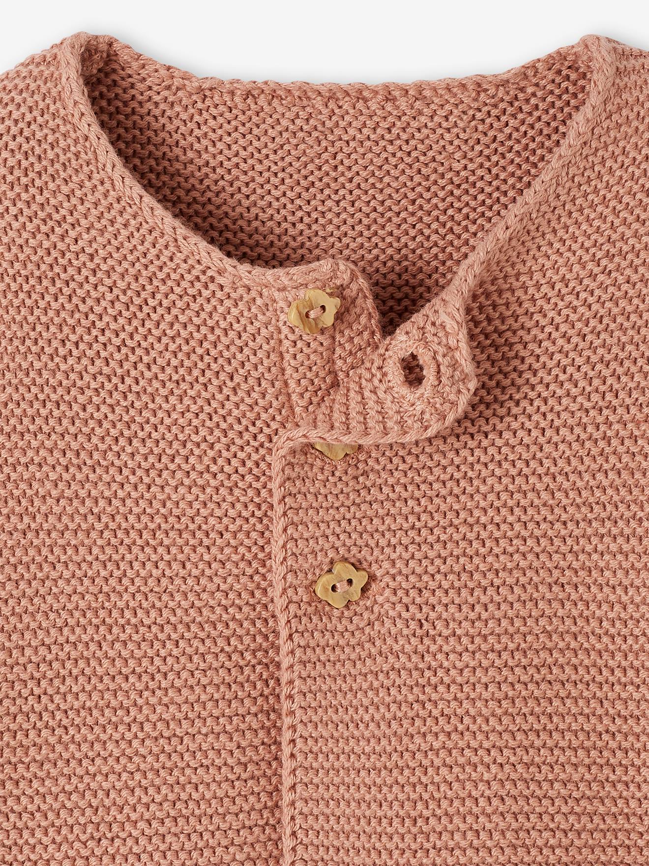 Cardigan en coton bébé fine jauge BASICS cappuccino