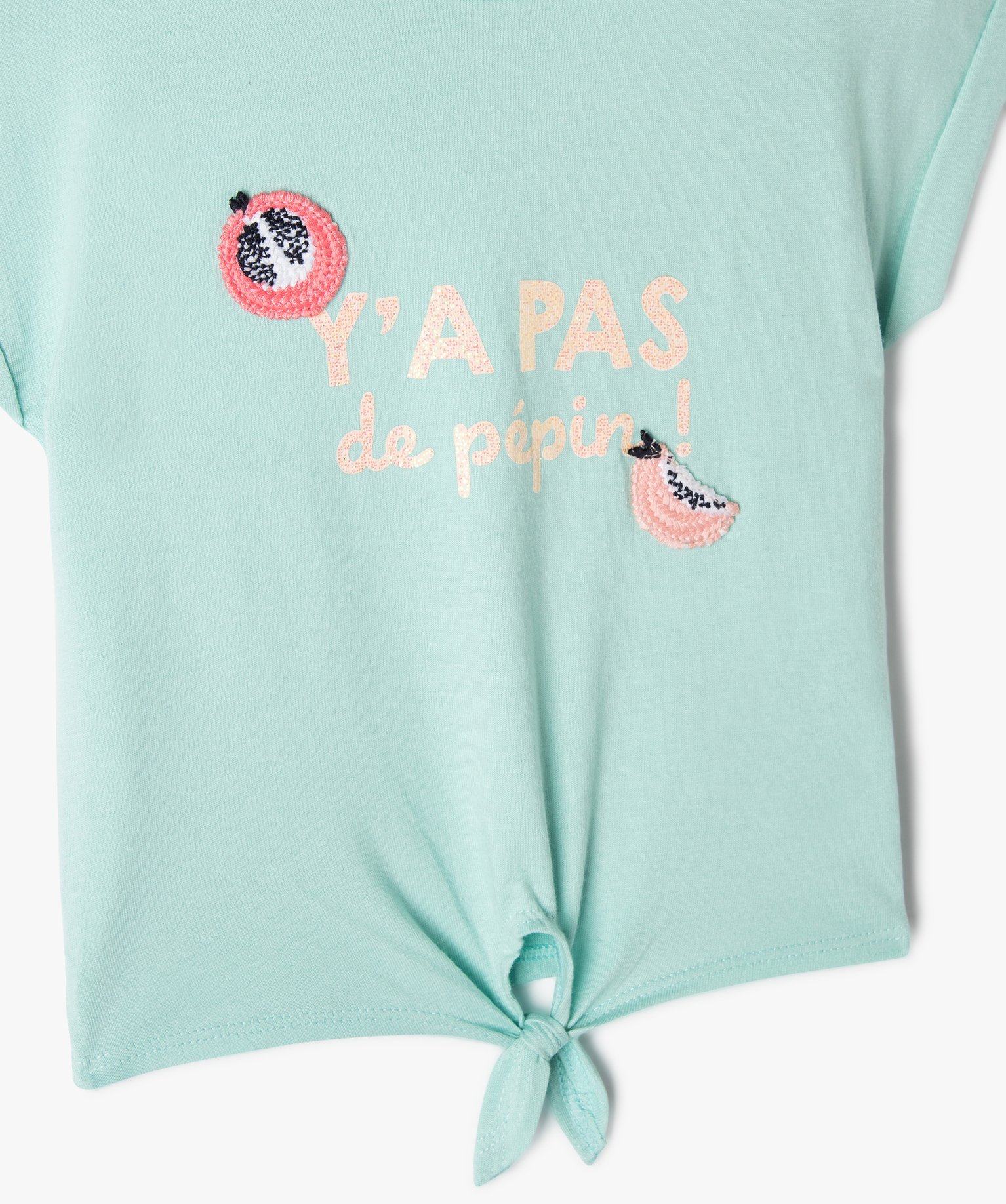 Tee-shirt bébé fille loose à manches courtes et motif bri... vert | GEMO