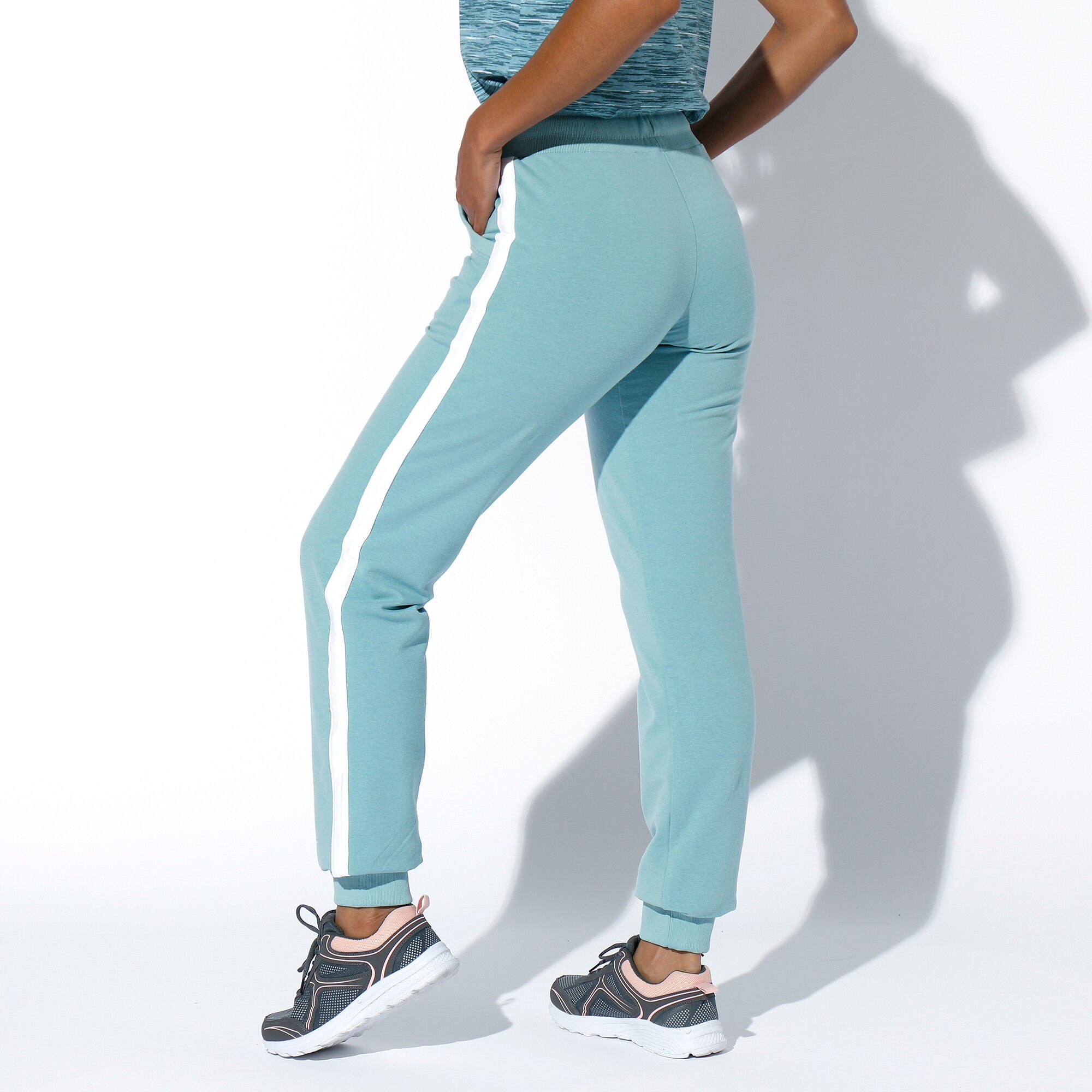 Pantalon jogging molleton bicolore